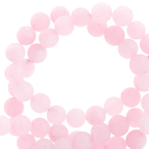 Naturstein Perlen Quarz 4mm matt Light pink