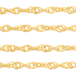 Stainless Steel - Rostfrei Stahl Schmuckzubeh&ouml;r weave Gliederkette  Gold