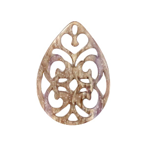 Resin Anh&auml;nger Tropfen Barock 38x27mm Sugar almond taupe