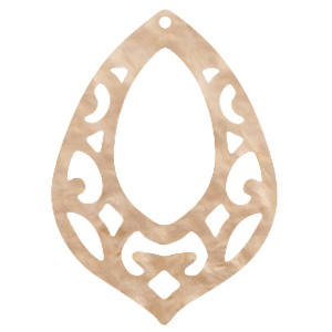 Resin Anh&auml;nger Barock Tropfen Light semolina beige