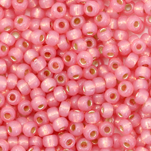 Miyuki Rocailles 8/0 Duracoat silverlined dyed pink 8-4237