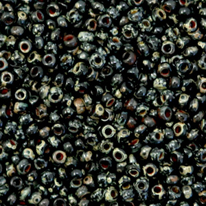 Miyuki Rocailles 11/0 Opaque picasso black 11-4511