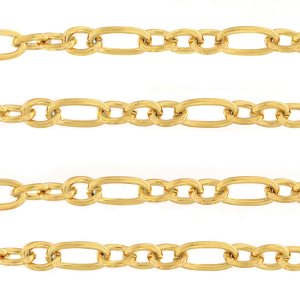 Stainless Steel - Rostfrei Stahl Schmuckzubeh&ouml;r Gliederkette Gold