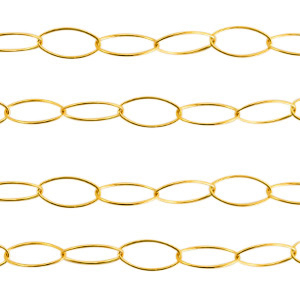 Stainless Steel - Rostfrei Stahl Schmuckzubeh&ouml;r Gliederkette Gold