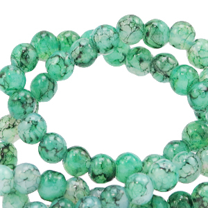 6 mm Glasperlen meliert Green ash