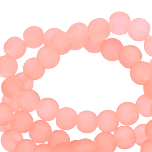 6 mm Glasperlen matt Neon coral orange