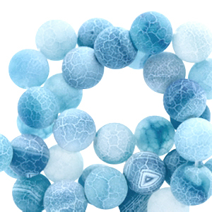 Naturstein Perlen Chalcedon und Achat 8mm Sky blue