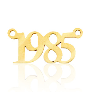 Stainless Steel - Rostfrei Stahl Anh&auml;nger/Zwischenst&uuml;ck Jahr 1985 Gold
