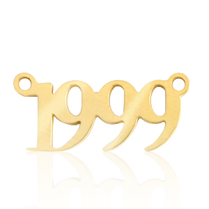 Stainless Steel - Rostfrei Stahl Anh&auml;nger / Zwischenst&uuml;ck Jahr 1999 Gold
