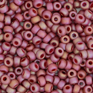 Miyuki Rocailles 8/0 Opaque glazed frosted rainbow dark red 8-4696