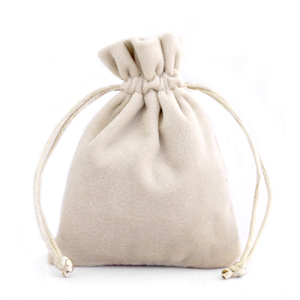 Schmuckbeutel Samt Beige