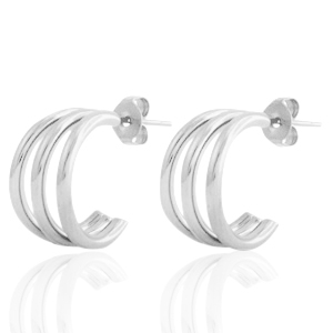 Ohrringe aus Stainless Steel - Rostfreiem Stahl Ohrstecker Creolen Silber