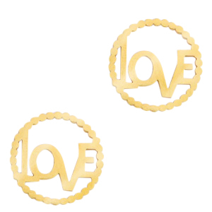 Stainless Steel - Rostfrei Stahl Anh&auml;nger/Zwischenst&uuml;ck "LOVE" Gold