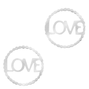 Stainless Steel - Rostfrei Stahl Anh&auml;nger/Zwischenst&uuml;ck "LOVE" Silber