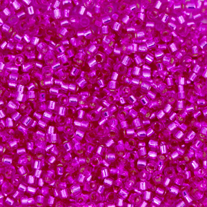 Miyuki Perlen delica's 11/0 Silverlined dyed fuchsia pink DB-1340