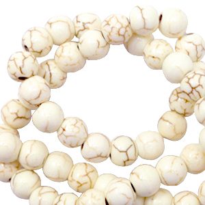 Perlen Keramik 4mm Off white