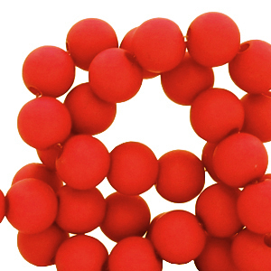 4 mm Acryl Perlen matt Candy red