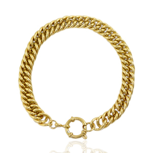 Gliederarmb&auml;nder aus Stainless Steel - Rostfreiem Stahl Rettungsring Verschluss Gold