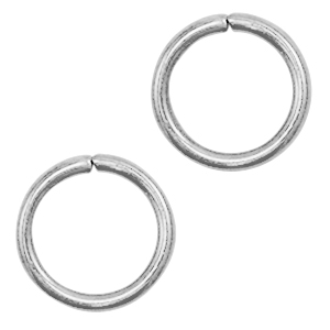 Stainless Steel - Rostfrei Stahl Schmuckzubeh&ouml;r Bindering 11mm Silber