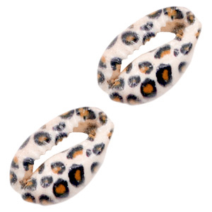 Muschel Perlen Specials Kauri Leopard-orange