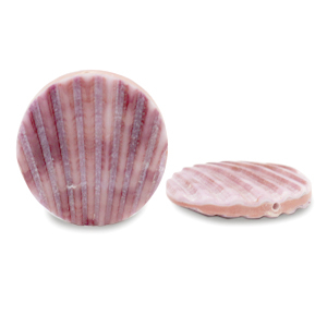 Muschel Perlen 25mm Vintage rose purple
