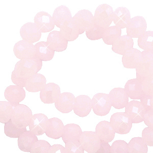 Top Glas Facett Perlen 3x2mm rondellen Blush pink-pearl shine coating