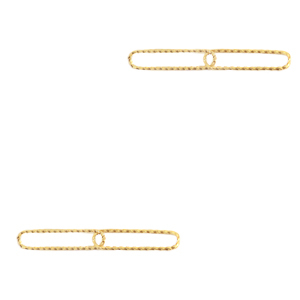 Stainless Steel - Rostfrei Stahl Anh&auml;nger/Zwischenst&uuml;ck glieder doppelt Oval Gold
