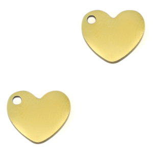 Stainless Steel - Rostfrei Stahl Anh&auml;nger Herz Gold