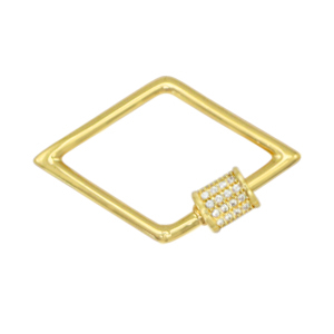 Zirkonia Verschluss Rhombus Gold