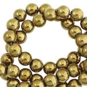 H&auml;matit Perlen rund 6mm Gold