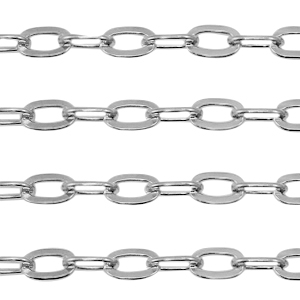 Stainless Steel - Rostfrei Stahl Schmuckzubeh&ouml;r Gliederkette Ankerkette Silber