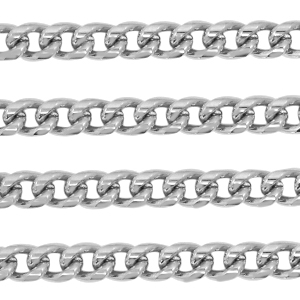 Stainless Steel - Rostfrei Stahl Schmuckzubeh&ouml;r Gourmet Gliederkette Silber