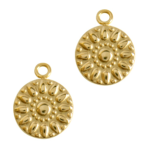 Stainless Steel - Rostfrei Stahl Anh&auml;nger Blume Gold