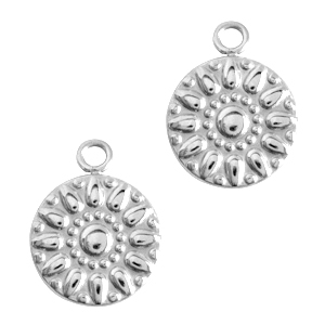 Stainless Steel - Rostfrei Stahl Anh&auml;nger Blume Silber