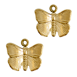 Stainless Steel - Rostfrei Stahl Anh&auml;nger Schmetterling Gold