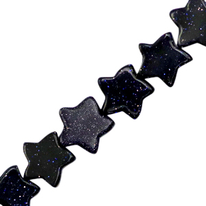 Naturstein Perlen Stern glitter Midnight blue