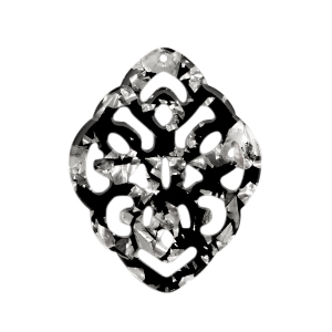 Resin Anh&auml;nger Barock Rhombus Silver-black