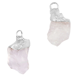 Naturstein Anh&auml;nger Crystal-silver