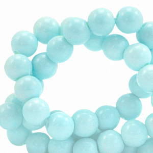 6 mm Glasperlen opaque Aquamarine blue