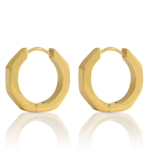 Ohrringe aus Stainless Steel - Rostfreiem Stahl Creolen 16mm Gold