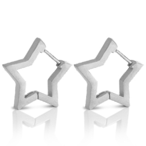 Ohrringe aus Stainless Steel - Rostfreiem Stahl Stern Silber