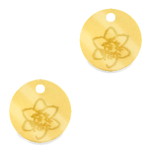 Plexx Anh&auml;nger 12mm Geburtsblume Dezember-Narzisse Gold