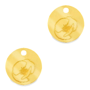 Plexx Anh&auml;nger 12mm Geburtsblume August-Mohnblume Gold