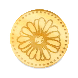 Plexx Cabochons 20mm Geburtsblume April-G&auml;nsebl&uuml;mchen Gold