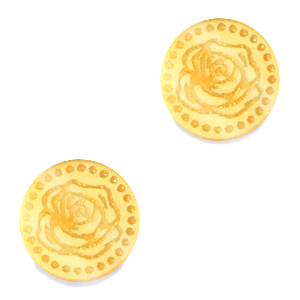 Plexx Cabochons 12mm Geburtsblume Juni-Rose Gold