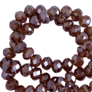 Top Glas Facett Perlen 6x4 mm rondellen Aubergine purple-pearl shine coating