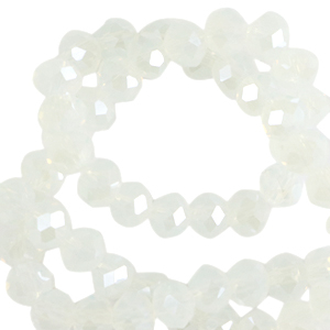 Top Glas Facett Perlen 6x4 mm rondellen Milky crystal-pearl shine coating