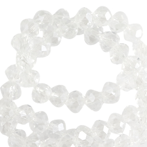 Top Glas Facett Perlen 4x3mm rondellen Crystal-pearl shine coating