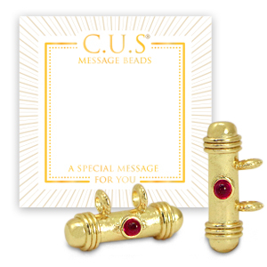 C.U.S&reg; Schmuck Message Beads Anh&auml;nger Gold-cherry red