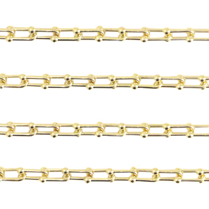 Metall Zubeh&ouml;r DQ Gliederkette 6mm Gold (Nickelfrei)